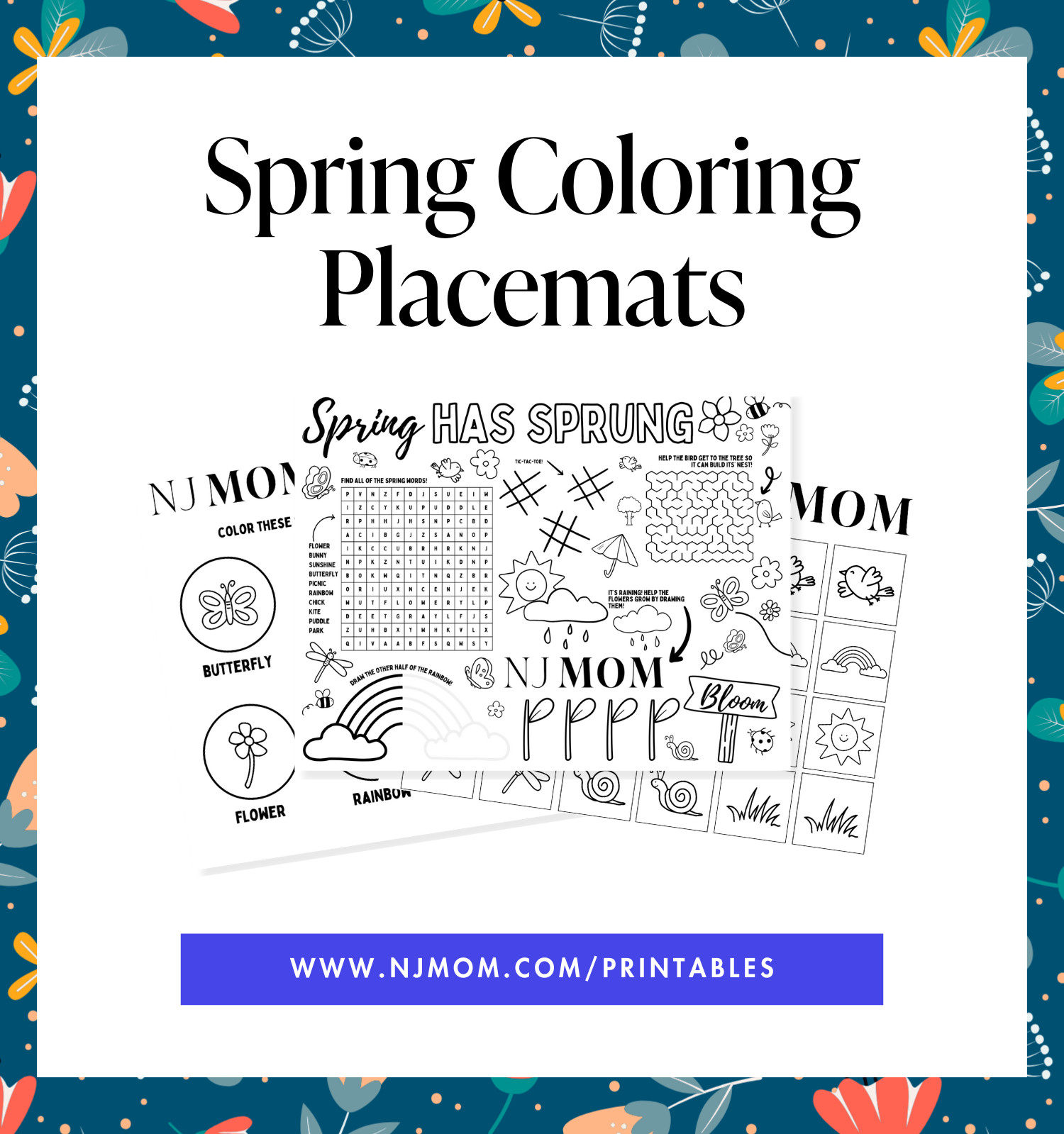 Spring Coloring Placemats