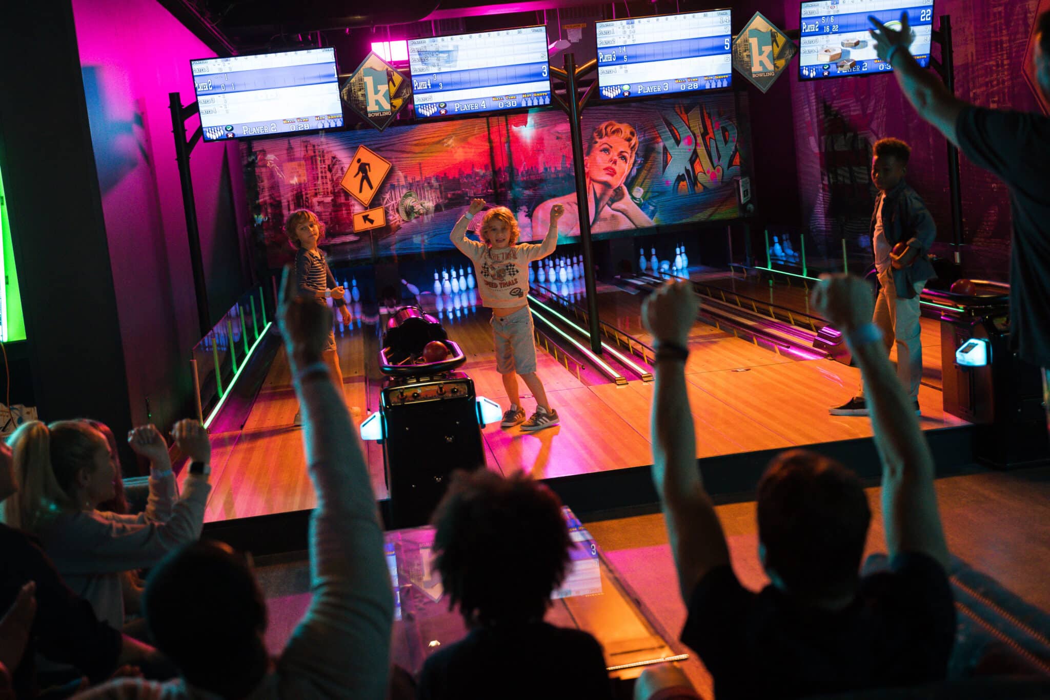 Bowling at Kartrite nj mom