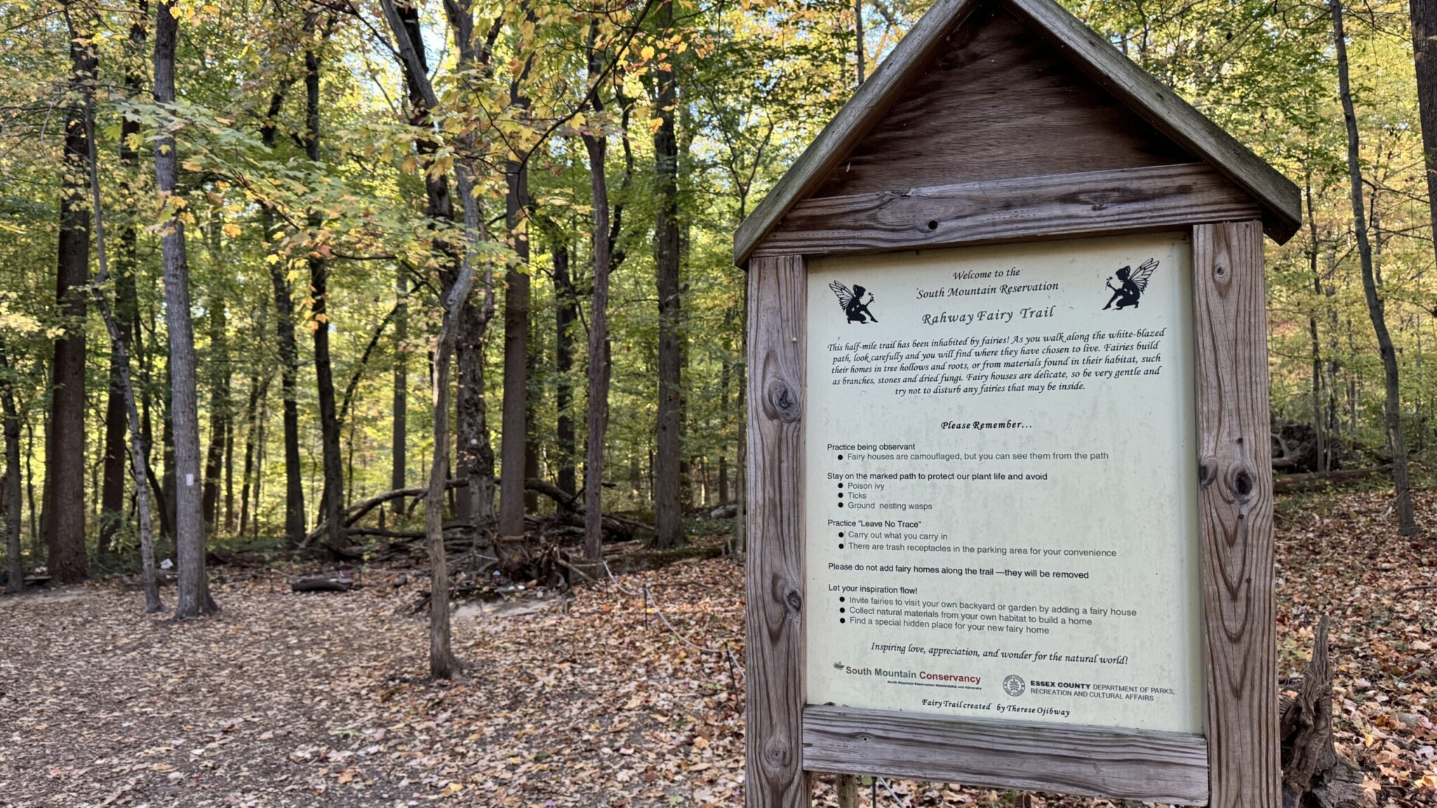 fairy trail in new jersey south mountain sign nj mom