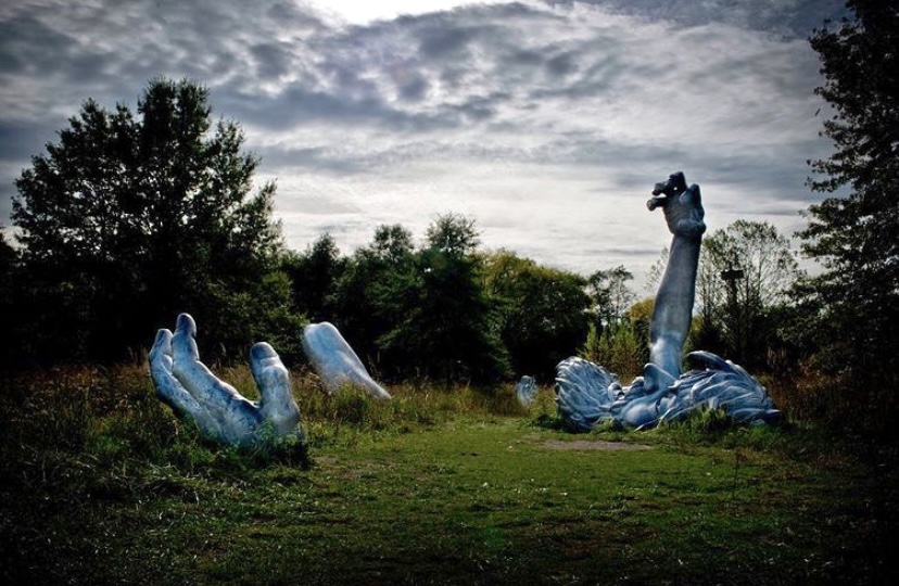 Grounds for sculpture hand and arm